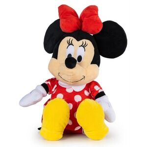 Disney Minnie Mouse Plush Toy Red Polka Dot Dress Bow Cute Stuffed Animal